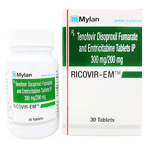 PrEP★HIV治療薬  ツルバダジェネリック  リコビル EM 1箱 30錠  (テノホビル/ エムトリシタビン) 3,117円〜